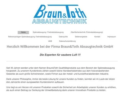 Website von Braun&Toth Absaugtechnik GmbH