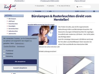 Website von TEUTO LICHT GmbH