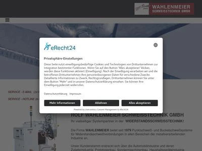 Website von ROLF WAHLENMEIER SCHWEISSTECHNIK GMBH