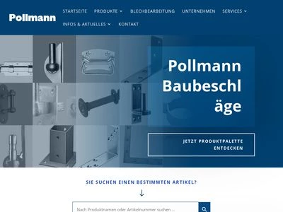 Website von Pollmann & Sohn GmbH & Co.KG Baubeschläge