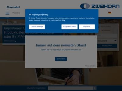 Website von Akzo Nobel Hilden GmbH