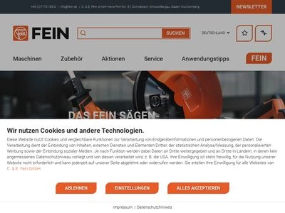 Website von FEIN - C. & E. Fein GmbH