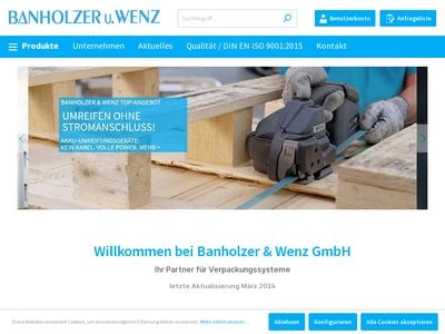 Website von Banholzer und Wenz GmbH