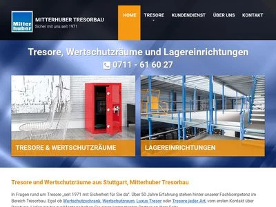 Website von Mitterhuber Tresorbau GmbH
