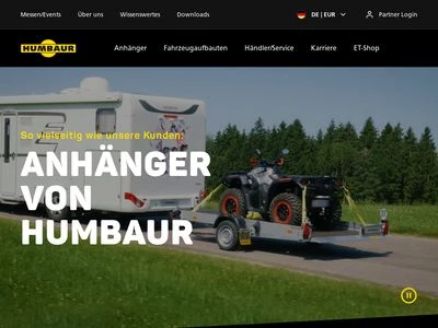 Website von Humbaur GmbH