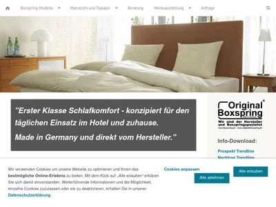 Website von Markmann GmbH Schlafkomfort-Produktion