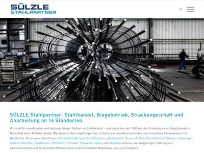 Website von Sülzle Stahlpartner GmbH