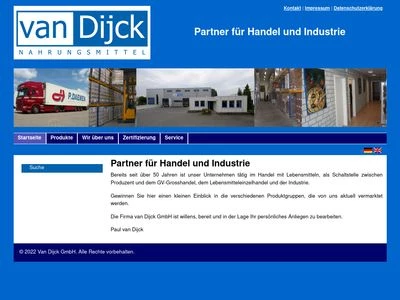 Website von van Dijck GmbH