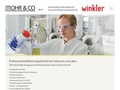 Website von MOHR & CO Laborhandelsgesellschaft