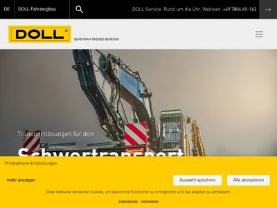 Website von DOLL Fahrzeugbau GmbH