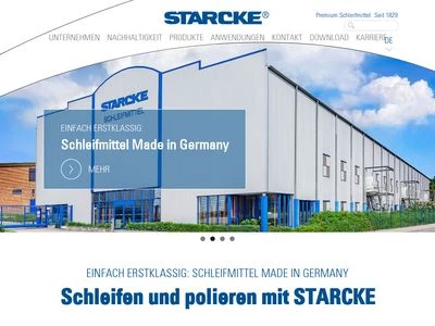 Website von Starcke GmbH & Co. KG Schleifmittelwerk