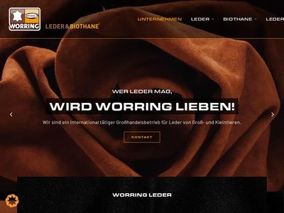 Website von Worring Leder GmbH