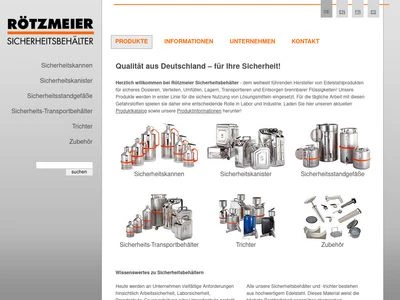 Website von Rötzmeier Sicherheitsbehälter OHG