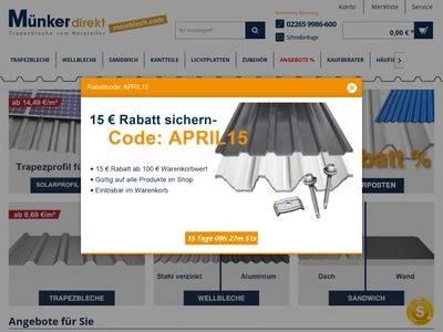 Website von Münker Metallprofile GmbH