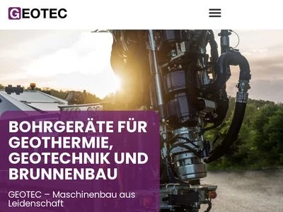 Website von Geotec Bohrtechnik GmbH