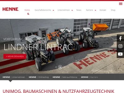 Website von Henne Nutzfahrzeuge GmbH