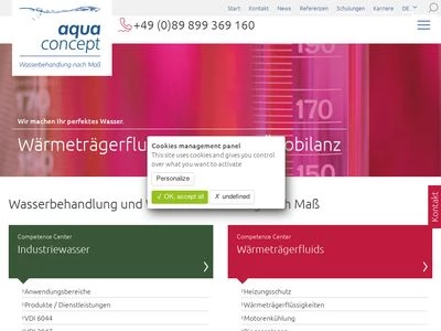 Website von Aqua-Concept Ges. für Wasserbehandlung mbh