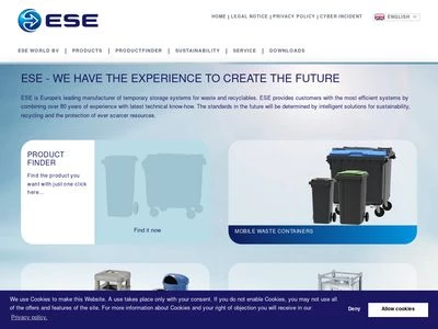 Website von ESE World B.V.