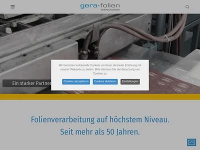 Website von gera-folien GmbH
