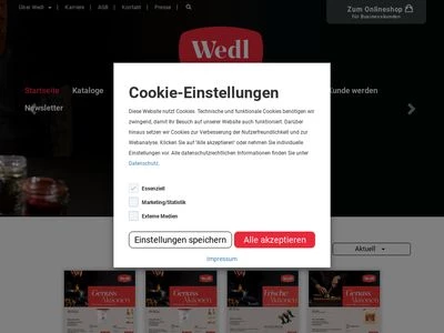 Website von Wedl Handels-GmbH