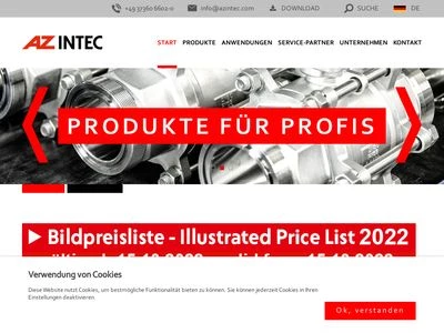 Website von AZ INTEC GmbH