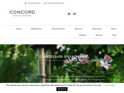 Website von Concord Import -und Exportgesellschaft m.b.H.
