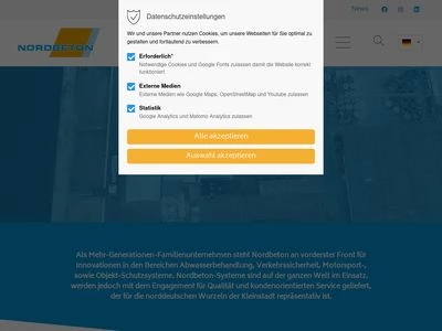 Website von NORDBETON GmbH