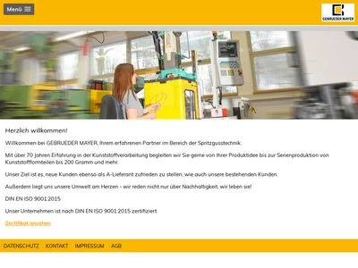 Website von Gebrüder Mayer GmbH & Co.KG