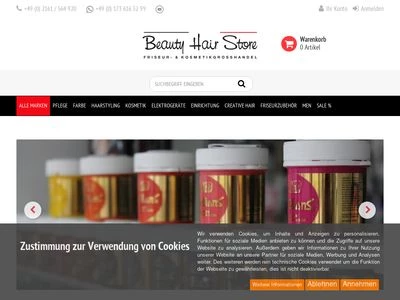 Website von BHS Beauty Hair Store GmbH
