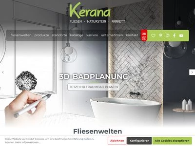 Website von Kerana Keramik- und Natursteinhandel GmbH