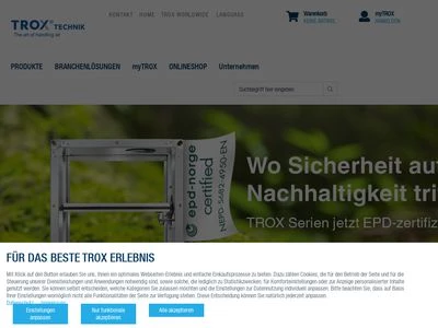 Website von TROX GmbH