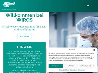 Website von WIROS Wilfried Rosbach GmbH