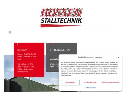 Website von Bossen GmbH und Co. KG