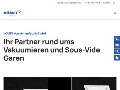 Website von KOMET Maschinenfabrik GmbH