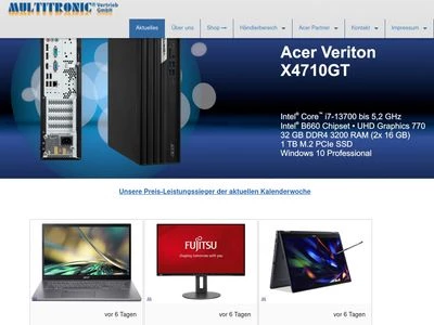 Website von Multitronic Vertrieb GmbH