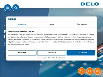 Website von DELO Industrie Klebstoffe GmbH & Co KGaA