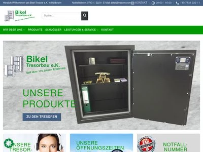 Website von Bikel Tresorbau e.K.