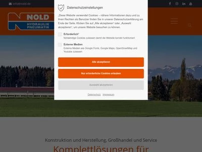 Website von NOLD Hydraulik + Pneumatik GmbH
