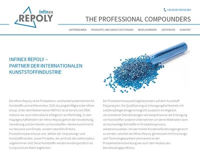 Website von Infinex REPOLY GmbH