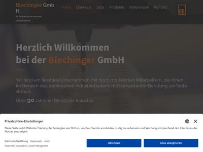 Website von Blechinger GmbH