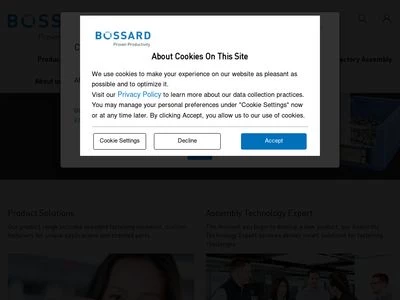 Website von Bossard Holding AG