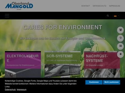 Website von Oberland Mangold GmbH
