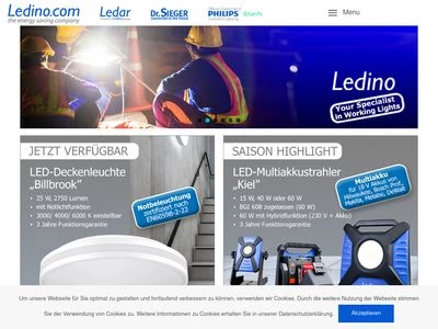 Website von Ledino Deutschland GmbH
