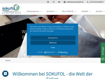 Website von SOKUFOL FOLIEN GmbH