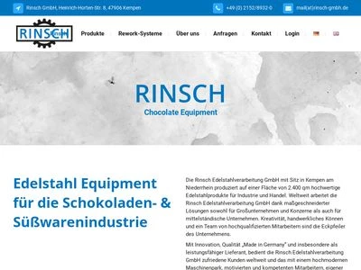 Website von Rinsch Edelstahlverarbeitung GmbH