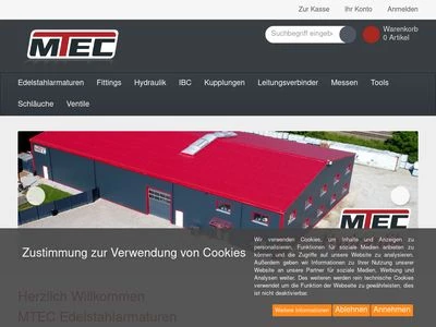 Website von MTEC Edelstahlarmaturen GmbH Co. Kg