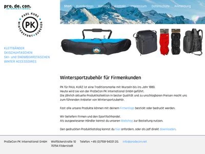 Website von ProDeCon PK International GmbH
