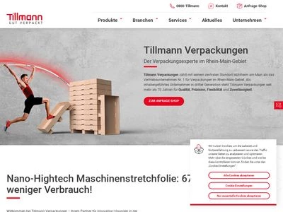 Website von Tillmann Verpackungen GmbH