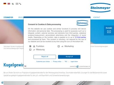 Website von Steinmeyer GmbH und Co. KG