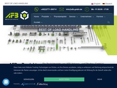 Website von Afb Anlagen- und Filterbau GmbH & Co. KG